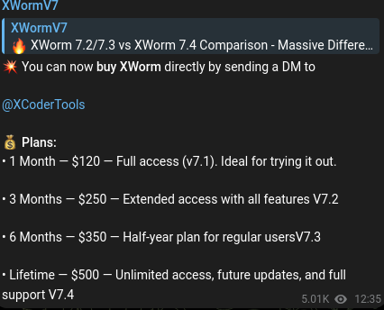 XWorm 7.4 announcement