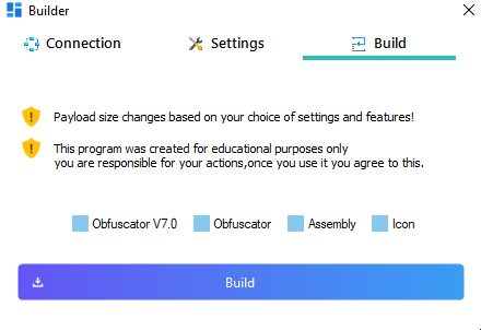 Build tab